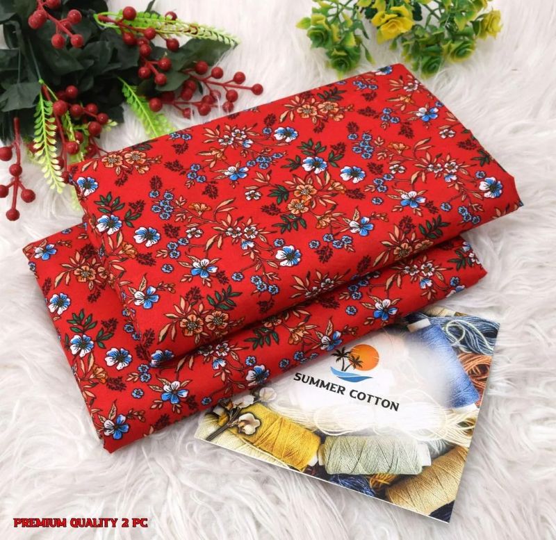 Elegant Printed Polo Catton Unstitched #Article No 1