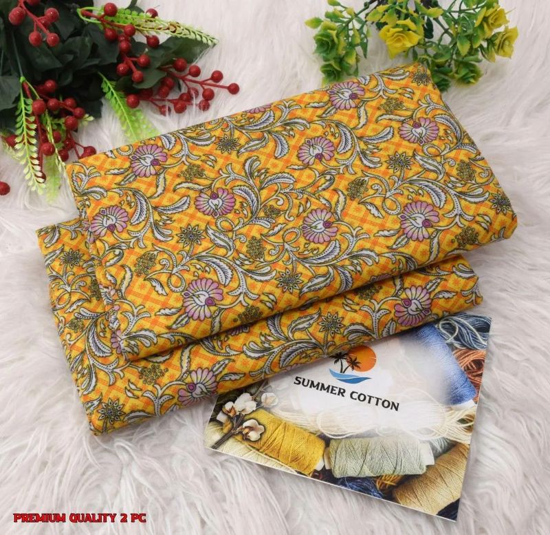 Elegant Printed Polo Catton Unstitched #Article No 3