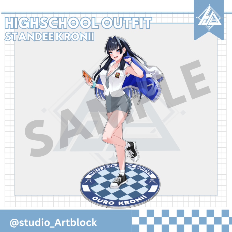 Highschool Outfit Standee Kronii [Artblock]