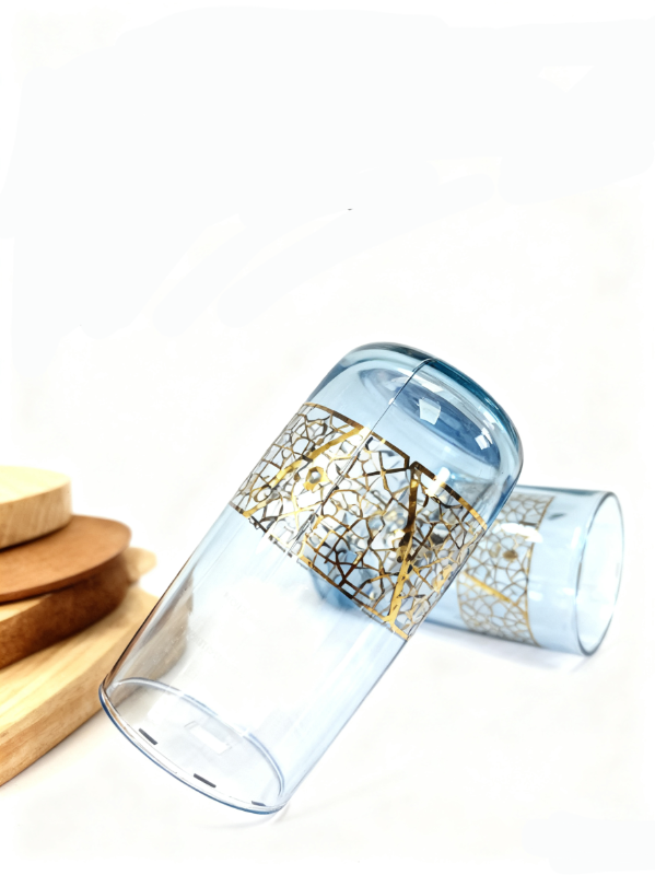 طقم كاسات ماء مرسم ٦ قطع