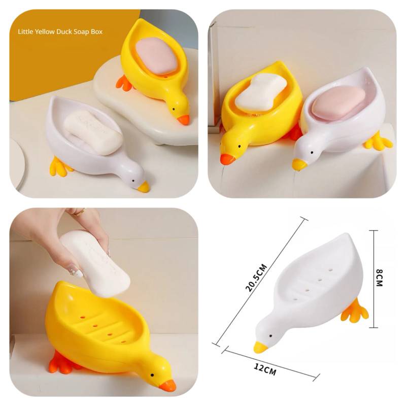 Cute Duck Shape Self Draining Soap Dish For Bathroom And Kitchen Sink