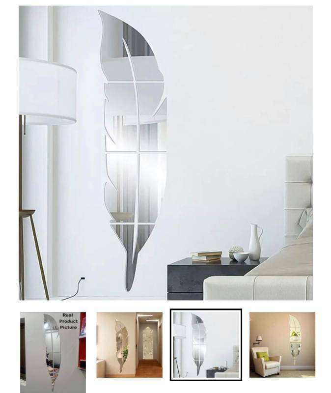 3D Acrylic Leaf Mirror Wall Sticker