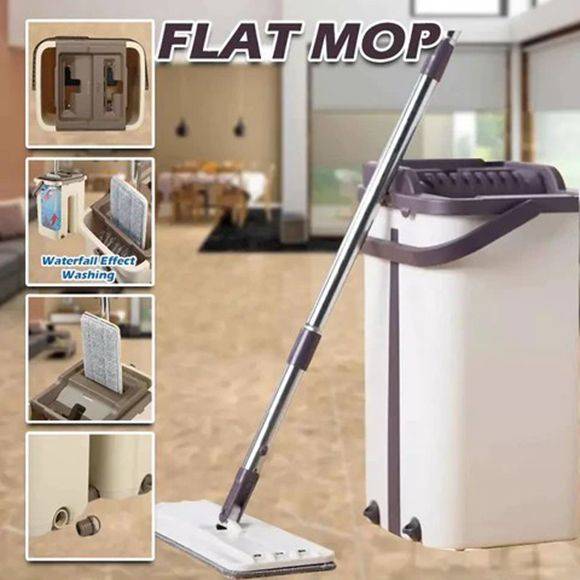 FLAT SCRATCH FLOOR CLEANING MOP WITH TWO MOP HEADS BIG SIZE