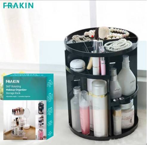 Makeup organizer 360 degree rotating cosmetic storage organizer plastic