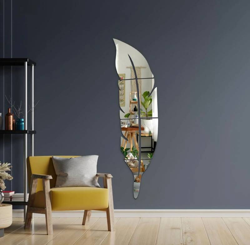 3D Acrylic Leaf Mirror Wall Sticker