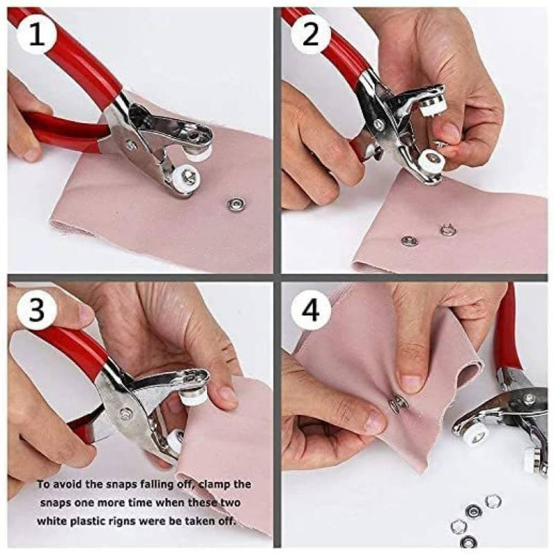 Metal Button Pliers With 50 Buttons