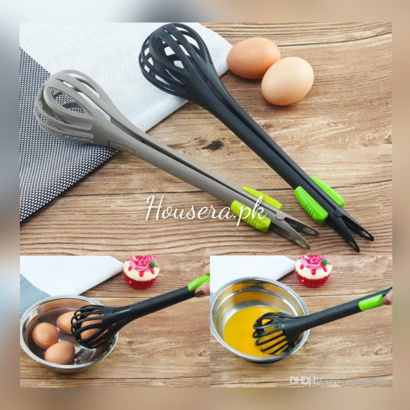 Multi Function Egg Beater Whisk and Food Clip (1Pc)