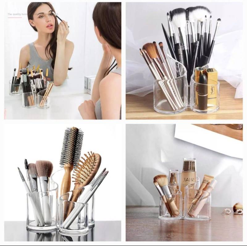 Acrylic Cosmetic Organizer Makeup Brush Holder