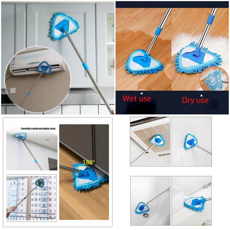 Telescopic Microfiber Triangle Wall & Floor Mop