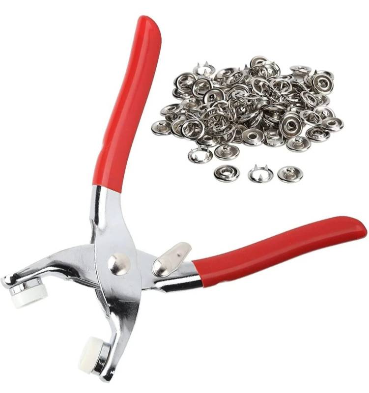 Metal Button Pliers With 50 Buttons