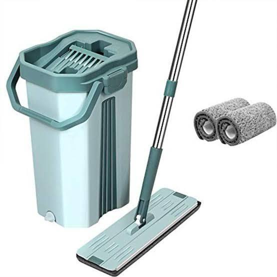 FLAT SCRATCH FLOOR CLEANING MOP WITH TWO MOP HEADS BIG SIZE