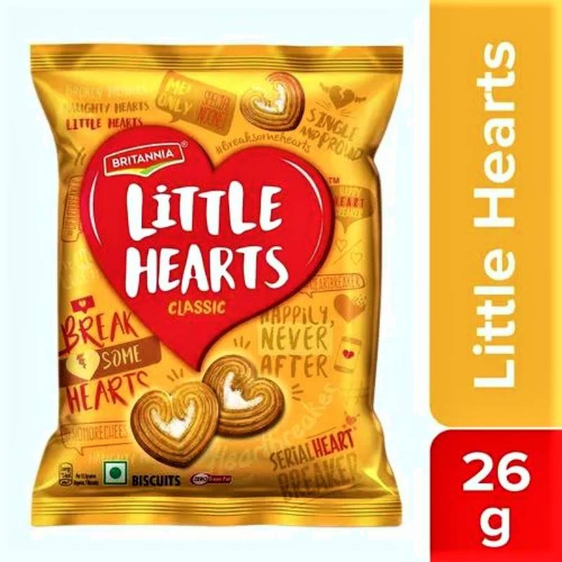 Britannia Little Hearts - Classic, Heart-Shaped, Sugar Sprinkled Biscuit, 26 g