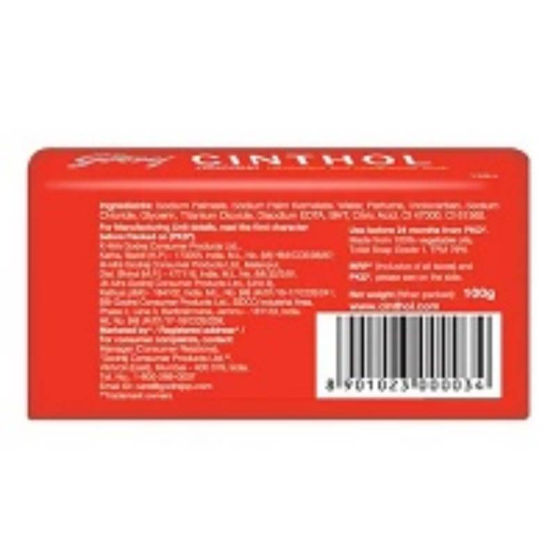 Cinthol Original Deodorant & Complexion Soap, 100g.