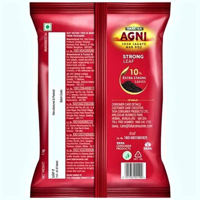 Tata Tea Agni Extra Strong Leaves 1kg.