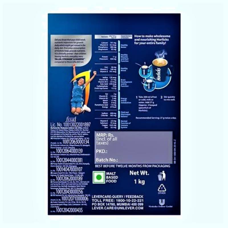 Horlicks Health & Nutrition Drink Refill, 1 kg