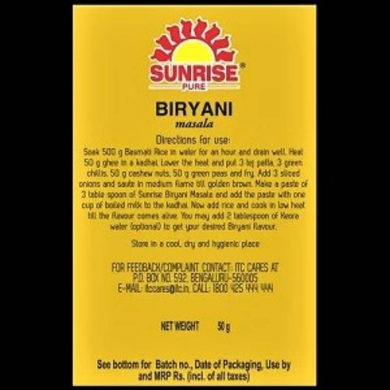 Sunrise Pure Biryani Masala, 50 g