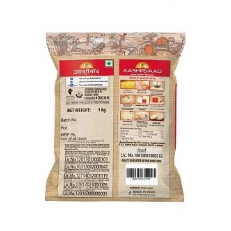 Aashirvaad Atta/Godihittu - Whole Wheat, 1 kg