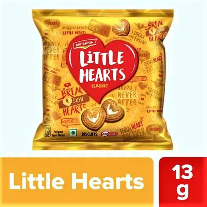 Britannia Little Hearts - Classic, Heart-Shaped, Sugar Sprinkled Biscuit, 13 g