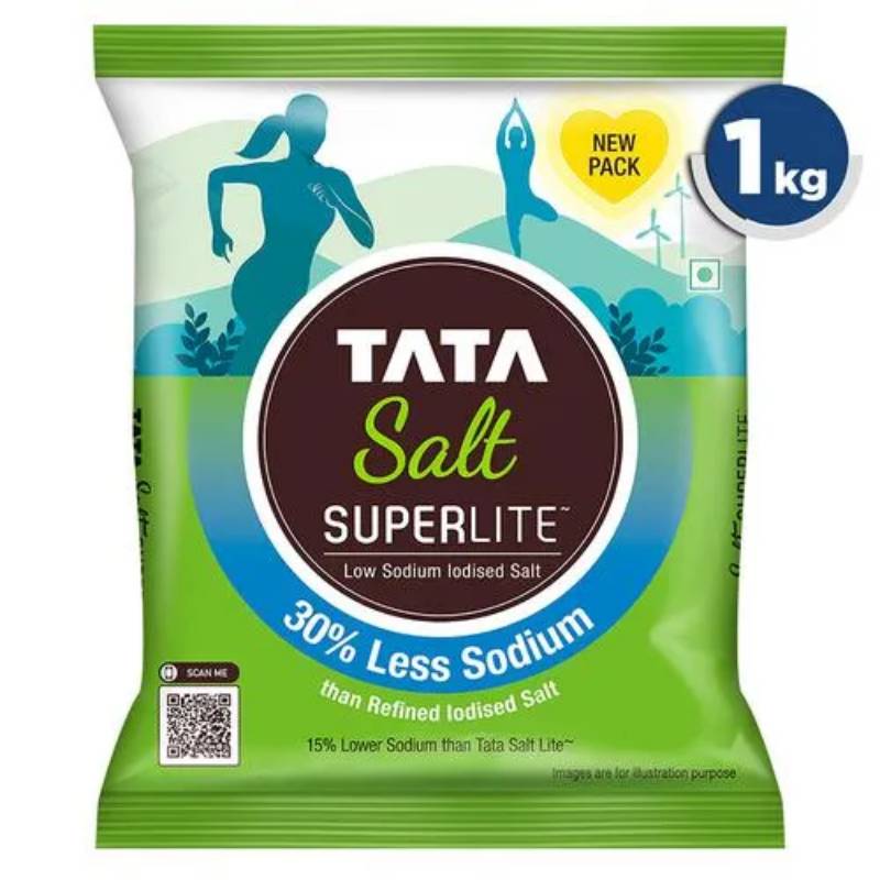 Tata Salt Super Lite Iodized Salt - 30 % Less Sodium, 1 Kg