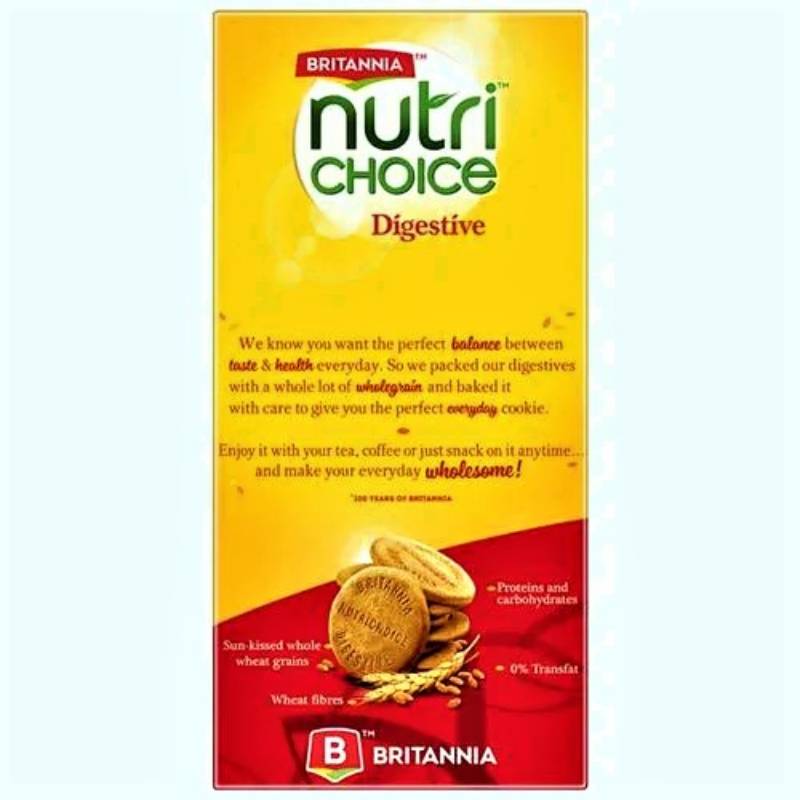 Britannia NutriChoice Digestive Biscuit - Fibre-Rich, Healthy Snack, 250 g