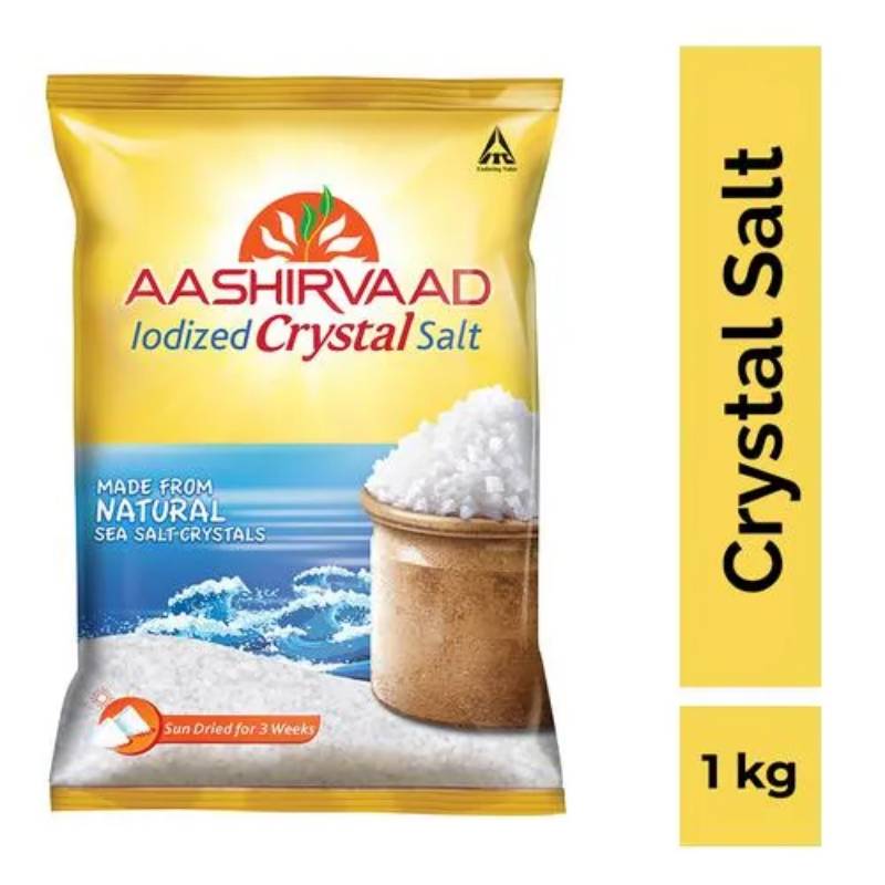 Aashirvaad Iodized Crystal Salt/Uppu, 1 kg