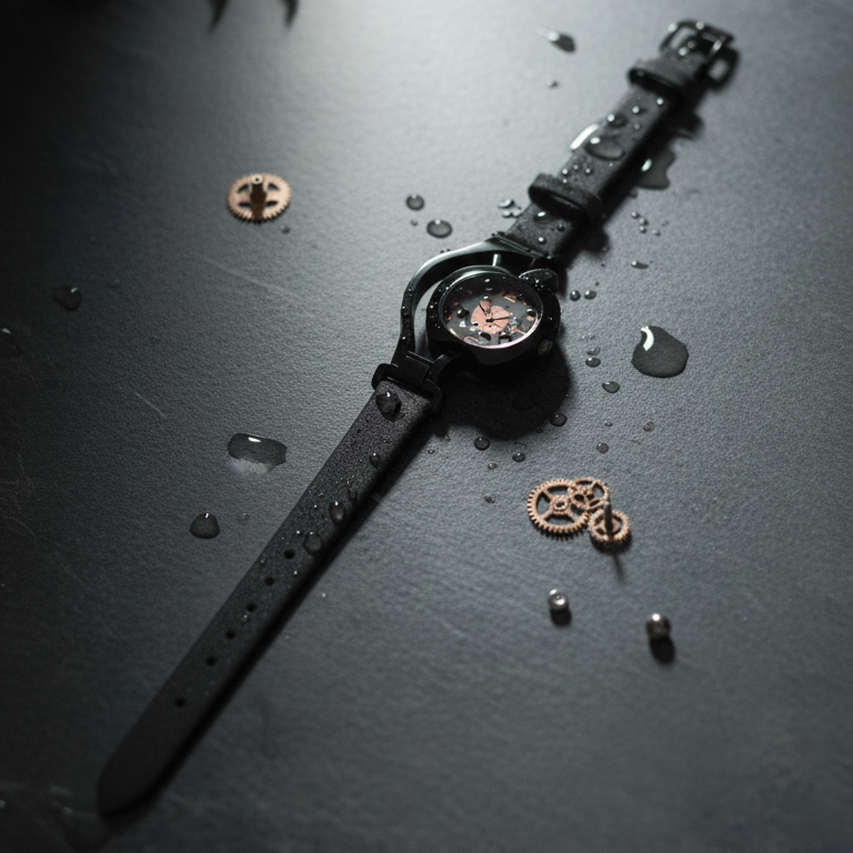 Apple-Silhouette Analog Watch (Midnight Black)