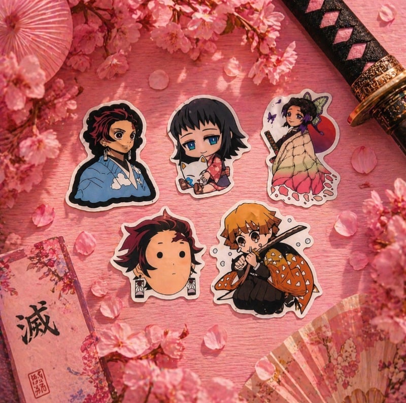 Set 5 Stikers Demon Slayer