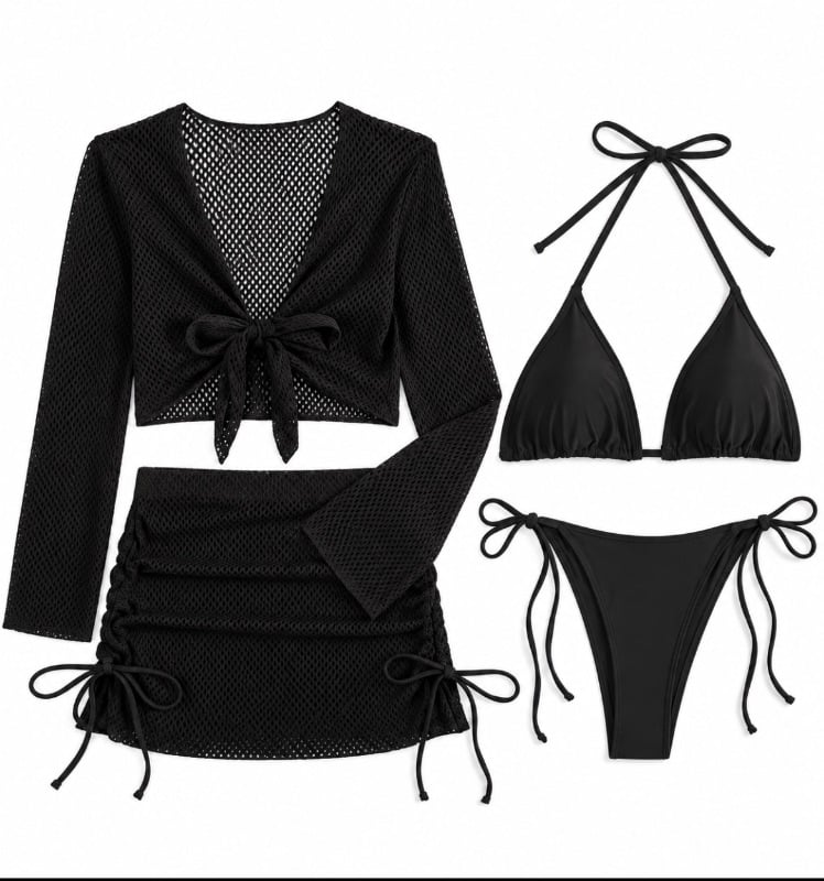 Bikini Set 4 piezas Black Siren
