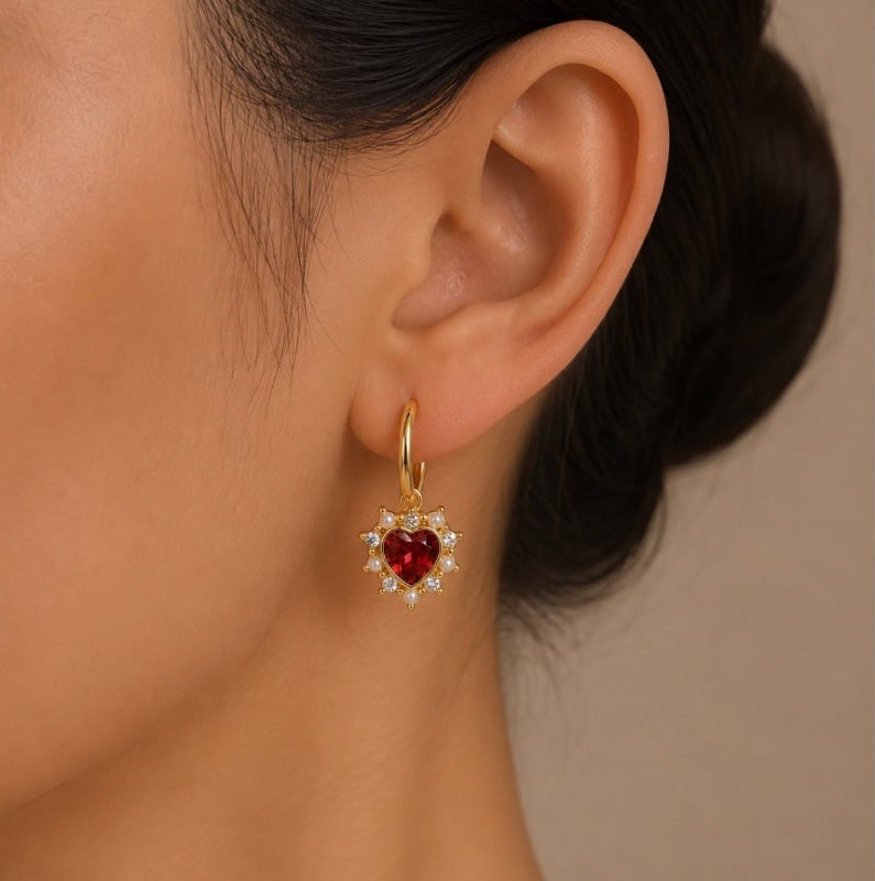 Aretes Red Heart