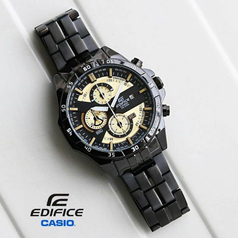 Edifice Black Yellow Faded Dial