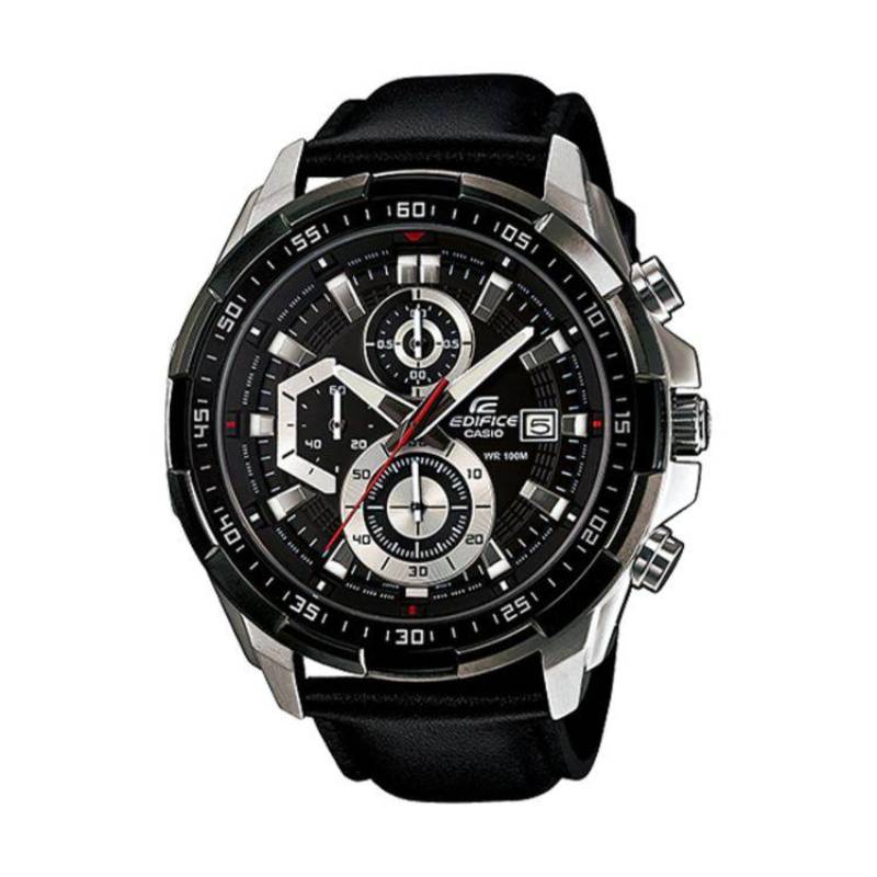 Edifice Leather Black Strap Efr 539