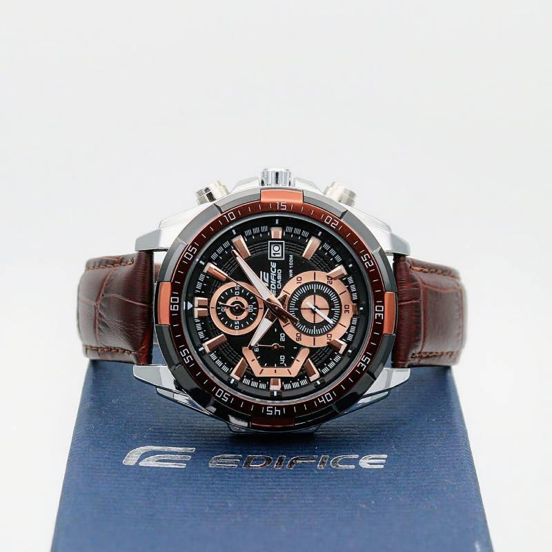 Edifice Leather Black Strap Efr 539 (Brown)