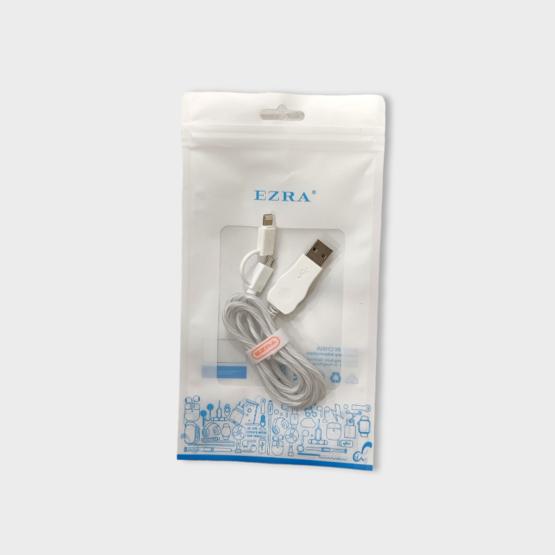 CABLE C/LUZ 2EN1 EZRA V8/iPhone (MG376)