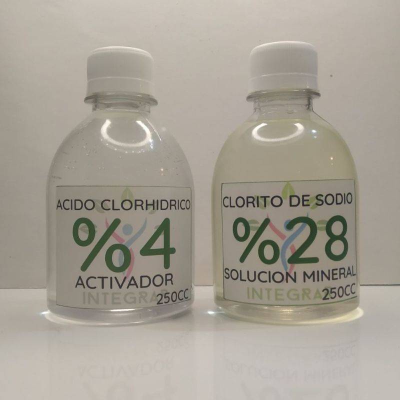 Kit de ácido clorhídrico al 4 % y clorito de sodio al 28 %