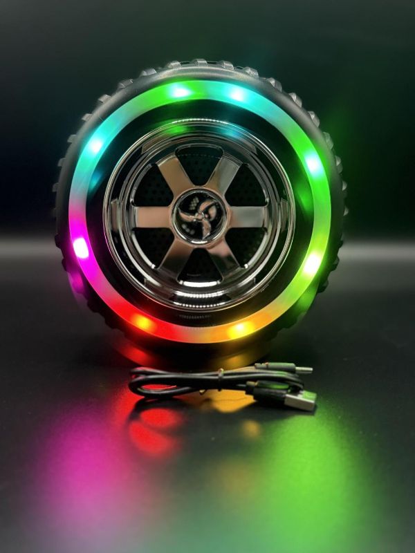 RGB Tyre Shape Wireless Bluetooth Speaker With LED Light