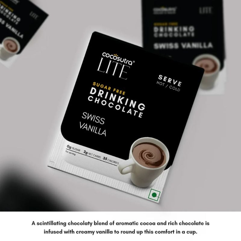 Cocosutra Swiss Vanilla Drinking Chocolate (Sugar Free) 20G