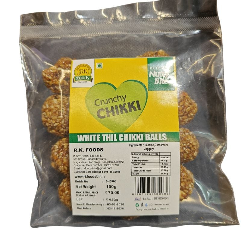 Nutty Bite White Til Chikki Ball