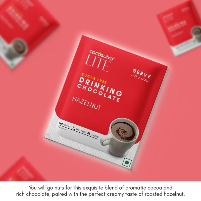 Cocosutra Hazelnut Drinking Chocolate (Sugar Free) 20G