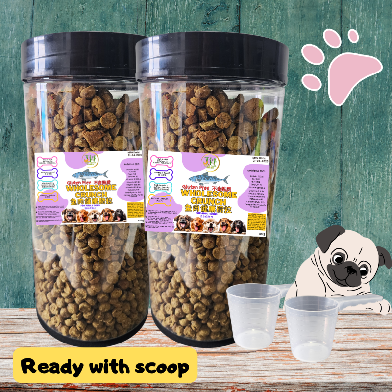Kembung Wholesome Crunch Dog Kibbles  | Kibble Daging Ikan Kembung untuk Anjing 1.1kg