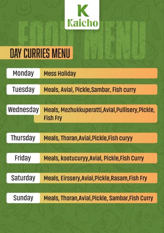Day Curries (7 days) (7 x Rs.70)