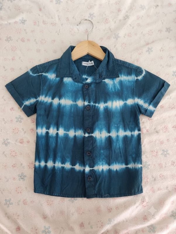 Chemise indigo bleu (24M - 0,10)