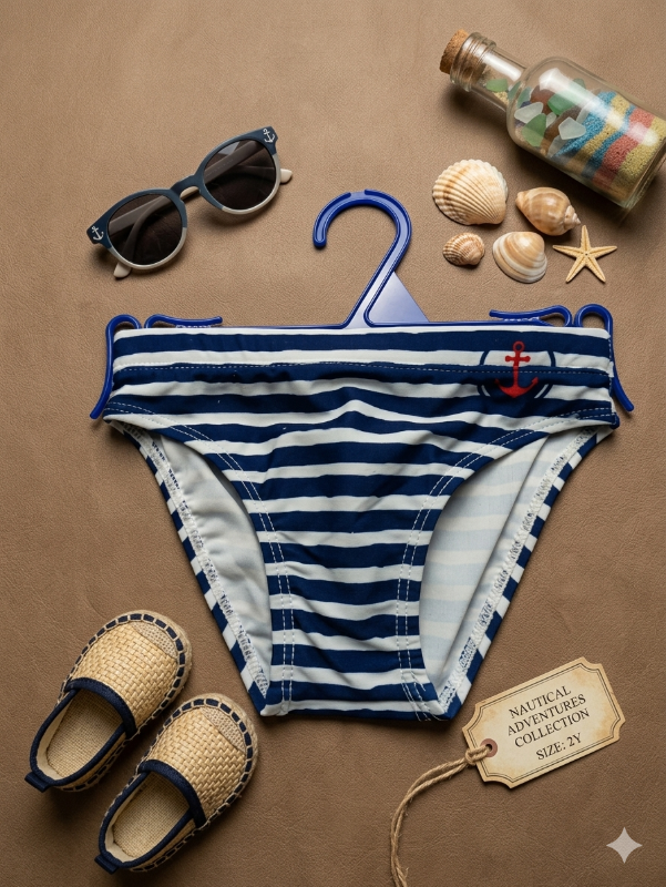 Slip de bain blue à bandes