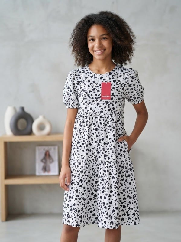 Robe panthère blanc noir