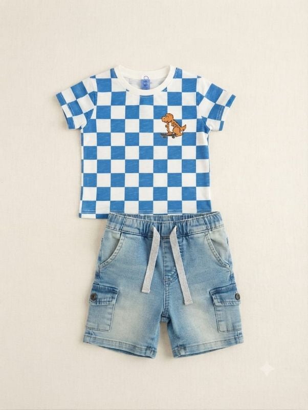 Short et ts à carreaux (3M - 0,15)