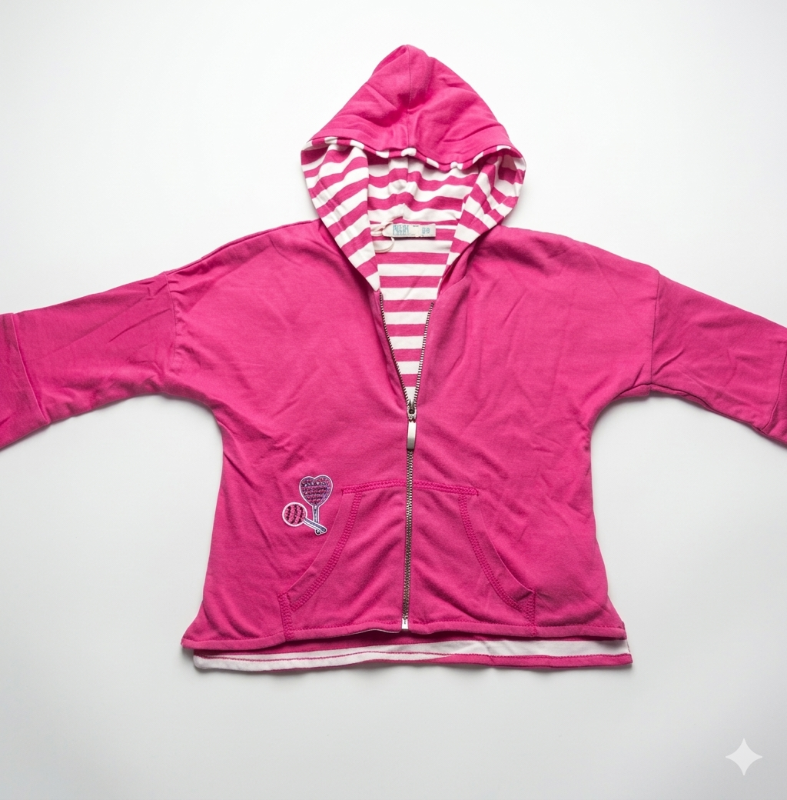 Pull- over rose à capuche