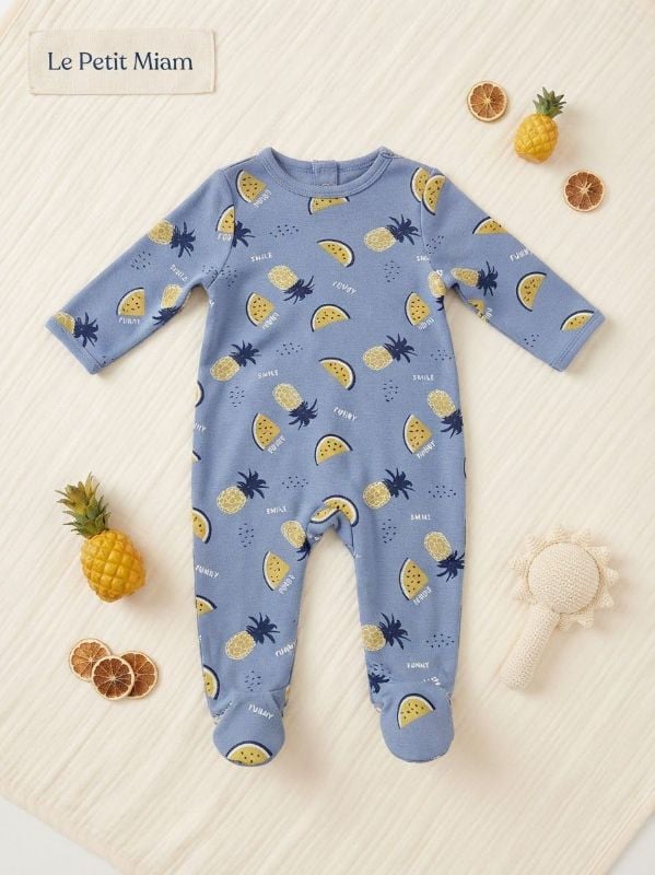 Grenouillère fruits bleu (Naissance - 0,05)
