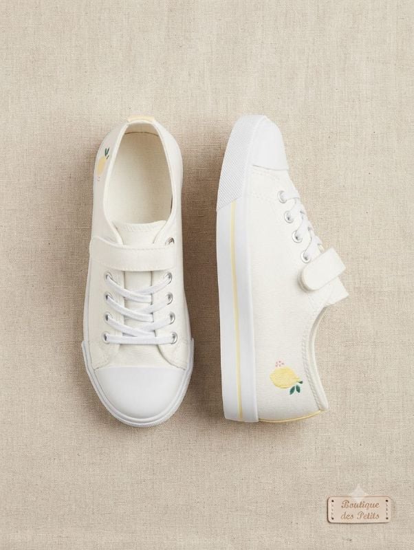 Fille basket all white Ananas
