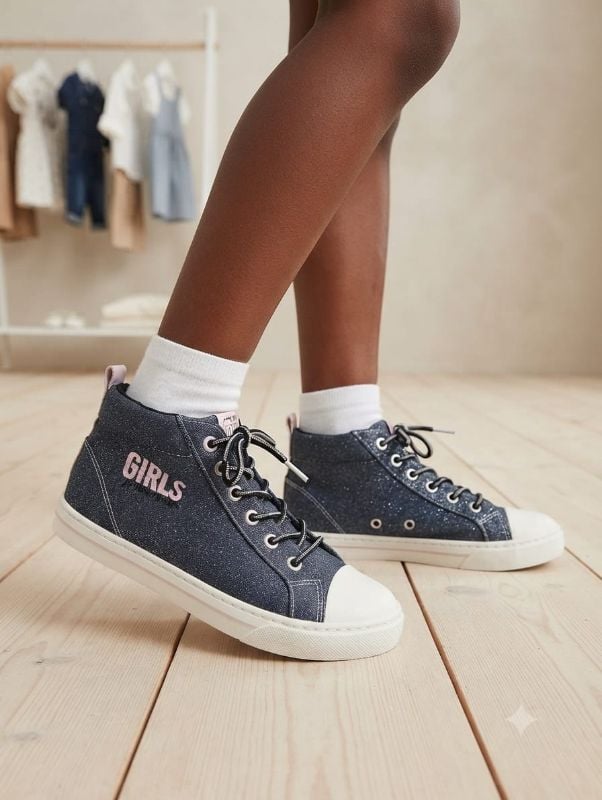 Fille baskets jeans girly