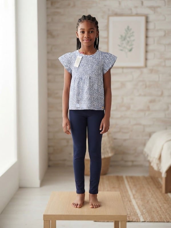Ensemble Carelle collant et haut bleu