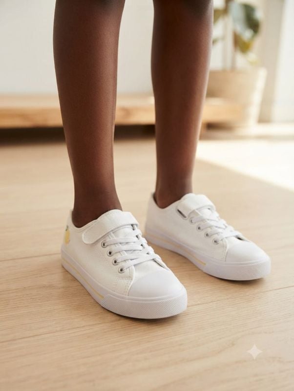 Fille basket all white Ananas